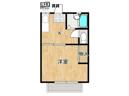 ファミールYOU I(1K/2階)の間取り写真