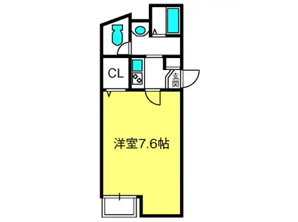 ラ・プリマベーラ霞ヶ関II(1K/2階)の間取り写真