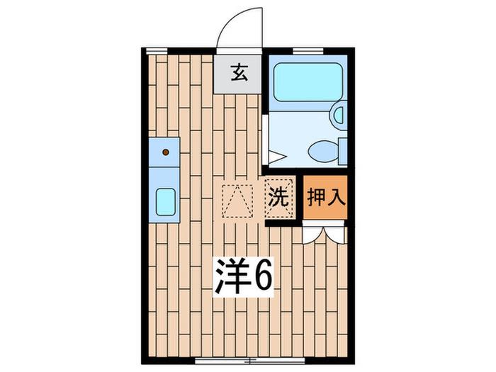 第5メゾン(ワンルーム/1階)の間取り写真