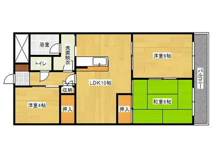 前田ハイツII(3LDK/2階)の間取り写真