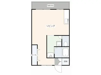 山田ビル(ワンルーム/2階)の間取り写真