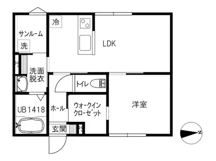 TRIBUTE 1(1LDK/1階)の間取り写真