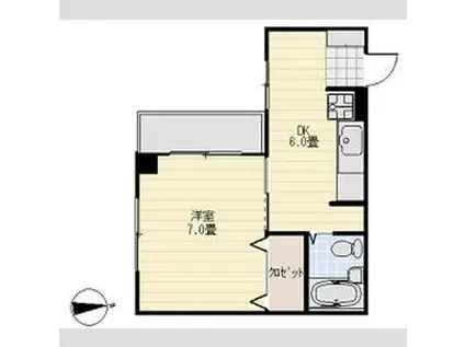 第5ロイヤル礎(1DK/2階)の間取り写真