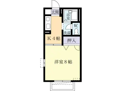 サクラガーデンB(1K/1階)の間取り写真