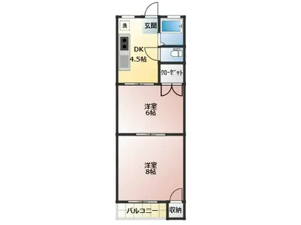 ST石和・松本ハイツ(2DK/3階)の間取り写真