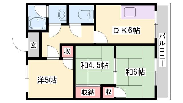 旭マンション(3DK/3階)の間取り写真