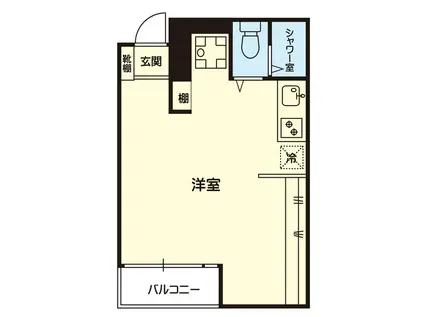ヌーク九品寺(ワンルーム/3階)の間取り写真