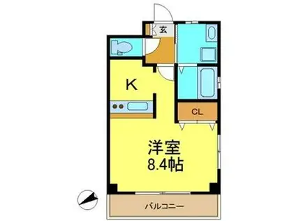 アネックスM&K(1K/4階)の間取り写真