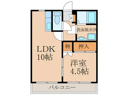 グランヒル小川(1LDK/2階)の間取り写真
