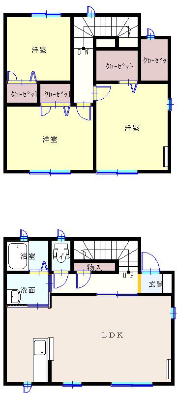 フレグランス・クレール E棟(3LDK/1階)の間取り写真