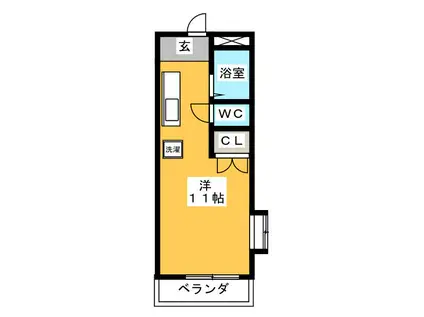 エステート旦島(ワンルーム/4階)の間取り写真