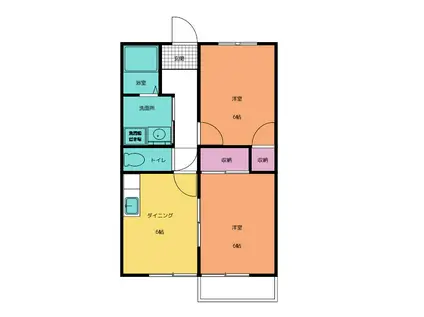 HOMELIKEすもも(2DK/2階)の間取り写真