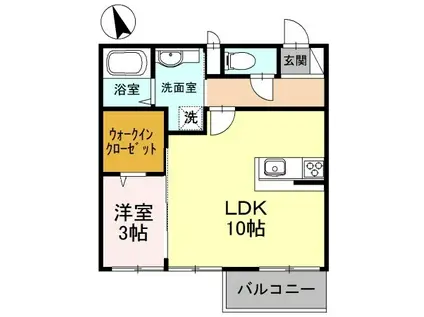 D-レジデンス玉川図書館前(1LDK/2階)の間取り写真