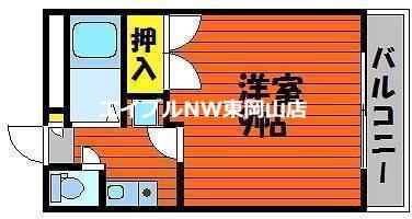 ハイクレスト操山(1K/1階)の間取り写真