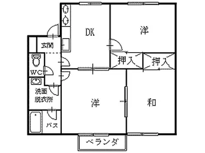 ドミールレイ(3DK/2階)の間取り写真