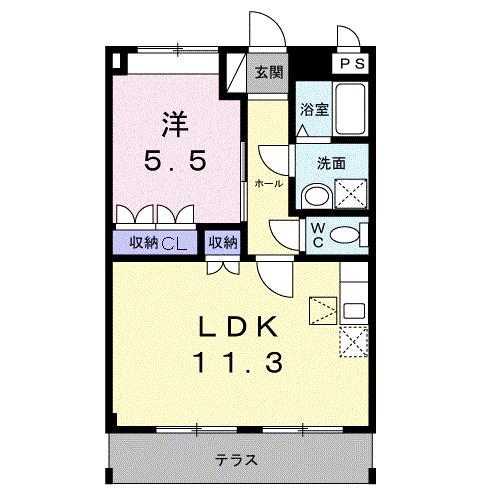 エクレセンス(1LDK/1階)の間取り写真