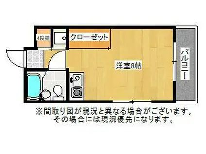 トリムハウス(ワンルーム/3階)の間取り写真