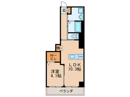 BERG SAKAE(1LDK/3階)の間取り写真