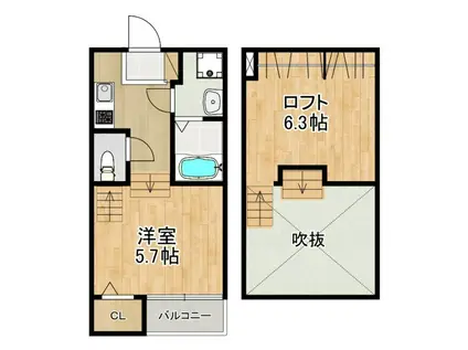 MODERN PALAZZO諫早駅北(1SK/2階)の間取り写真