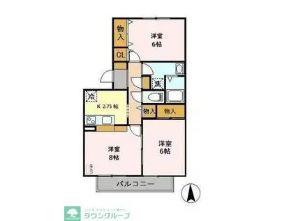 コートエスペランサー E(3K/2階)の間取り写真