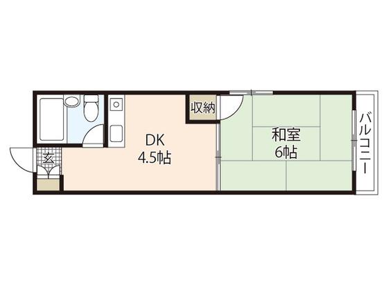 ホームズ・ヤマグチ(1DK/2階)の間取り写真