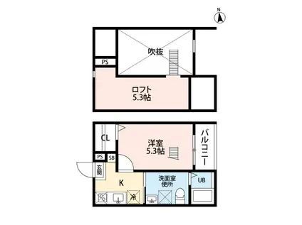 LENDROIT APAISANT あじよしランドロワアペザンあじ(1K/1階)の間取り写真