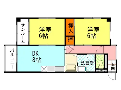 リベールマリオン(2DK/5階)の間取り写真