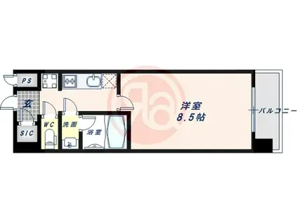 LA DOUCEUR天王寺(1K/5階)の間取り写真