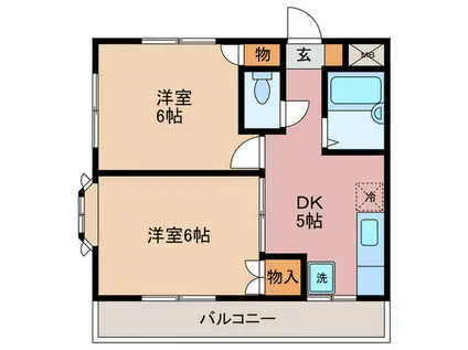 ドミール長瀬(2DK/3階)の間取り写真