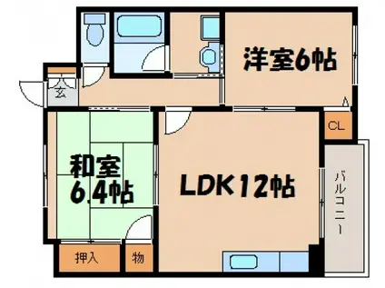 サイプレスBLD(2LDK/1階)の間取り写真