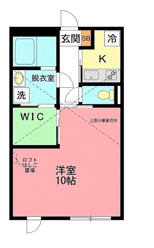 ティファナ茅ヶ崎(1K/2階)の間取り写真