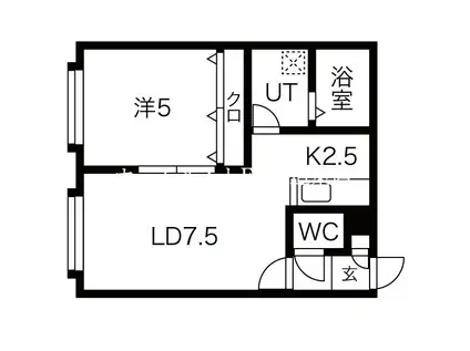 サンテラス元町II(1LDK/1階)の間取り写真