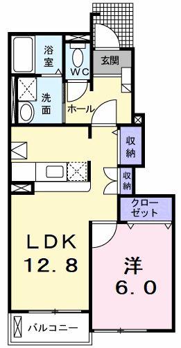 アヴァン パルク W(1LDK/1階)の間取り写真