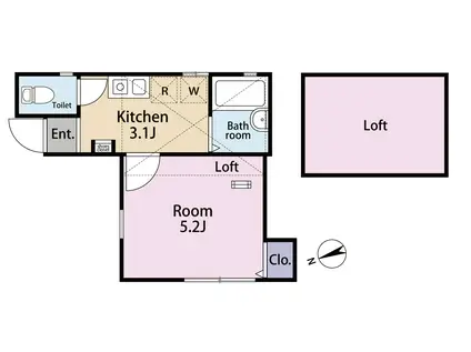 RESIDENCE祖師谷(1K/1階)の間取り写真