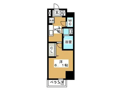 アーバンパーク南行徳レジデンス(1K/1階)の間取り写真