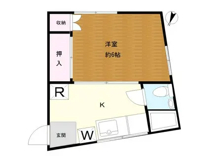 セブンハイツ(1K/2階)の間取り写真