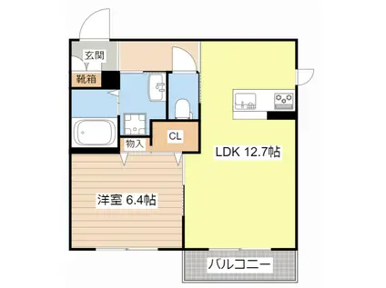 グランラック(1LDK/2階)の間取り写真