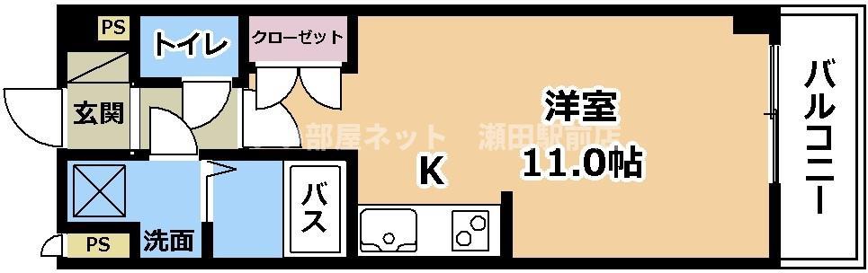 グランシャリオB棟(ワンルーム/3階)の間取り写真