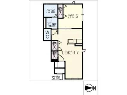 ソラリスステージ(1LDK/1階)の間取り写真