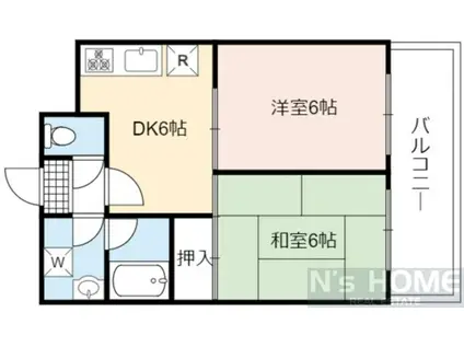 ハイウェール(2DK/3階)の間取り写真