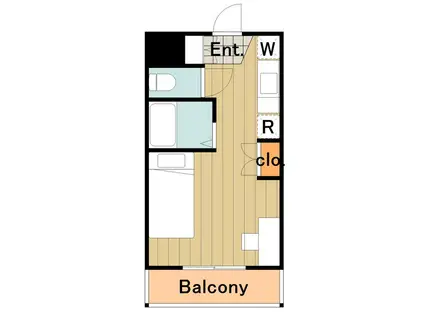 KDXレジデンス八王子大塚(1K/1階)の間取り写真