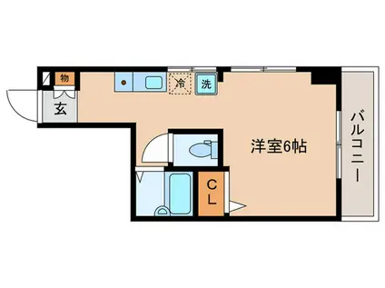 京北ハイツ(ワンルーム/2階)の間取り写真