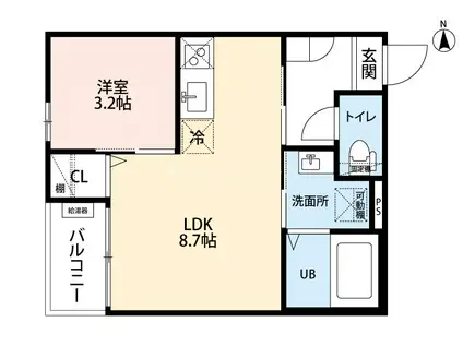 CRASTINE大杉(1LDK/2階)の間取り写真