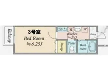 キャメル市川(1K/1階)の間取り写真