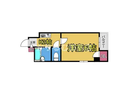 リバティ旭(1K/6階)の間取り写真