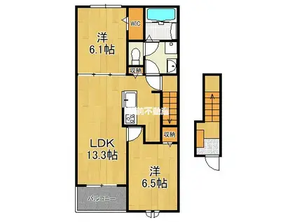 グラン・グラースII(2LDK/2階)の間取り写真