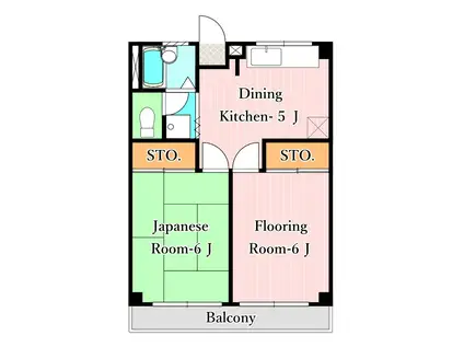 ハピネスタナカⅢ(2DK/1階)の間取り写真