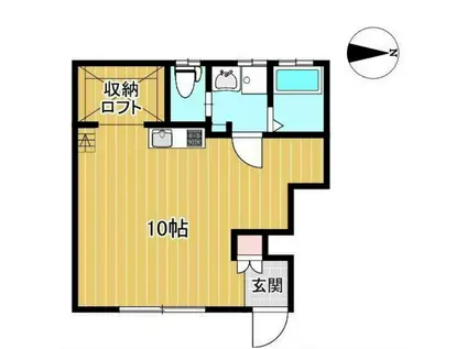 パークガーデン東伊場(ワンルーム/1階)の間取り写真