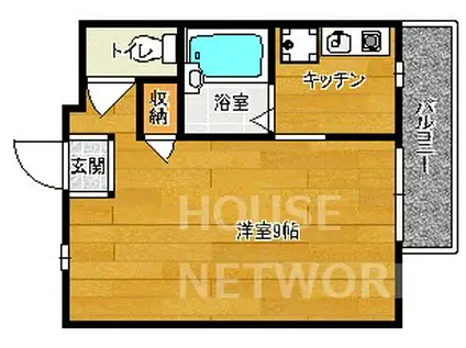 ナガオカームリー(1K/4階)の間取り写真