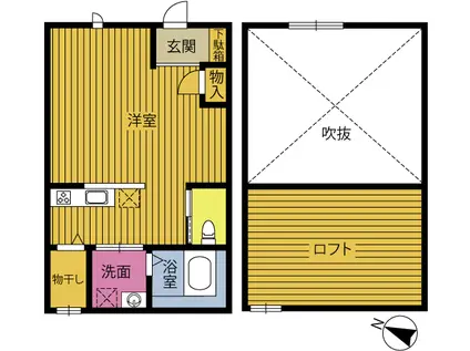 プロスペリタ羽田(ワンルーム/1階)の間取り写真
